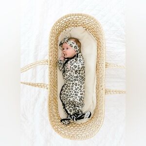 Copper Pearl Newborn Knotted Gown & Headband Bow